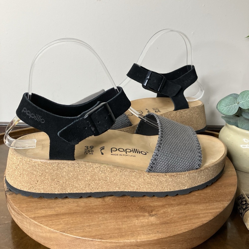 Birkenstock Papillio Sandals Glenda Suede Cork EUR 39 US 8 Comfort Minimalist